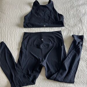 Athleta Set - Concious crop and salutation stash pocket tights